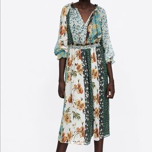 New with tags Zara Patchwork Print dress